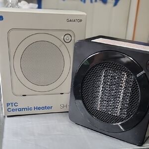 Black PTC Ceramic Space Heater - Compact Personal Heater